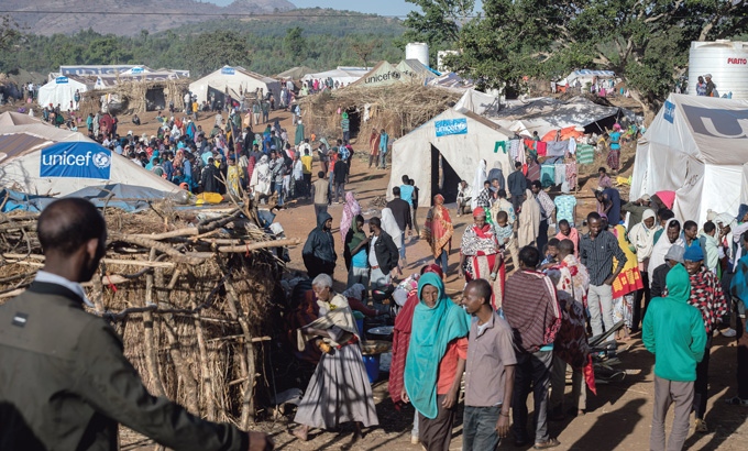 Humanitäre Hilfe im Flüchtlingslager in Äthiopien